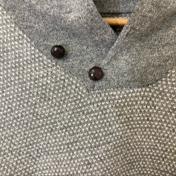 J. Crew 100% Lambswool Gray Shawl Collar Sweater, Large - Picture 8 of 8